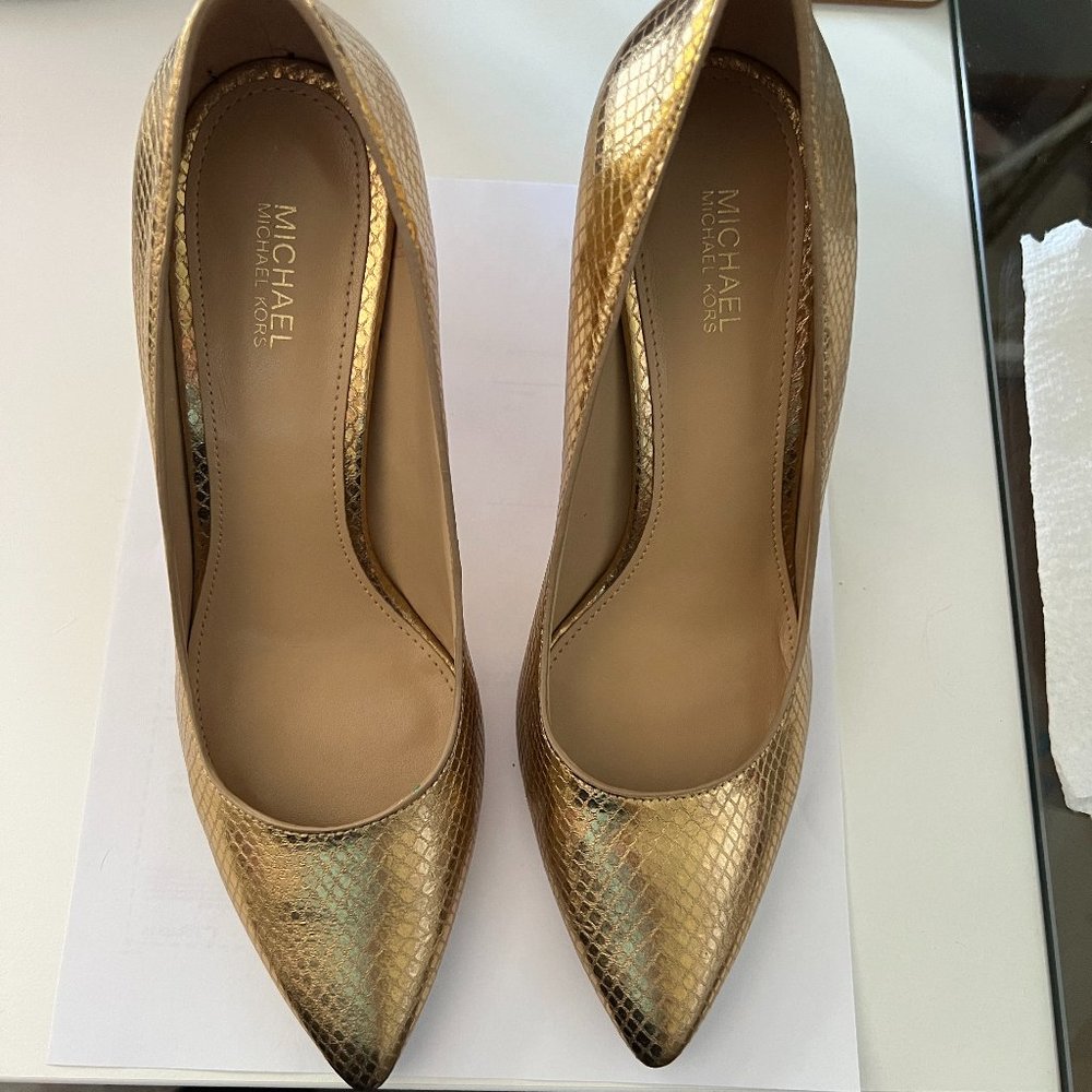 Pointed Toe Golden Pump